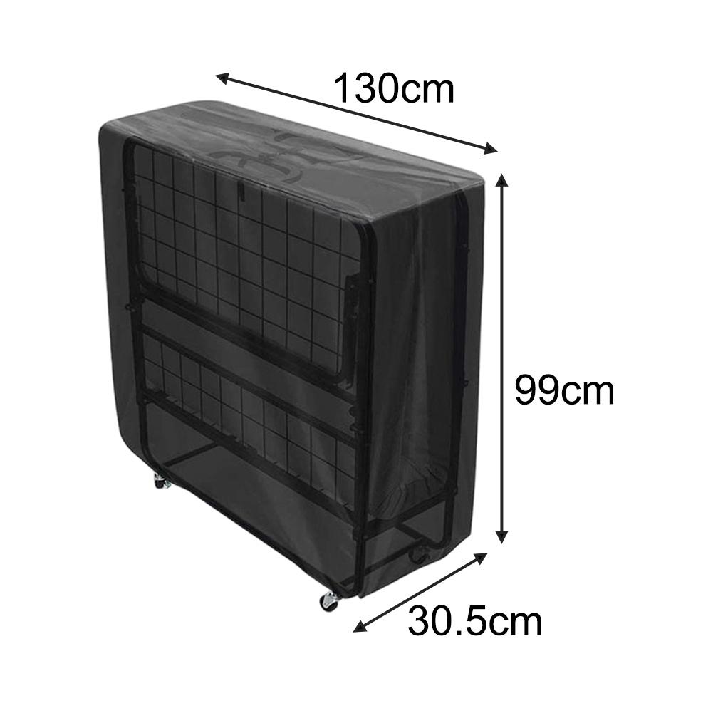 Folding Bed Cover for Dormitory Travel Use Waterproof Dustproof 420D Oxford Fabric with Zipper and Adjustable Buckle Straps