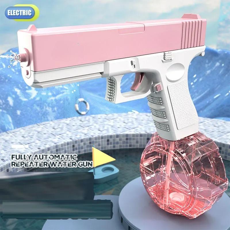 Automatic Electric Water Gun Rechargeable Long Range Water Blaster for Beach Pool Backyard Battles Adults Kids Summer Toy