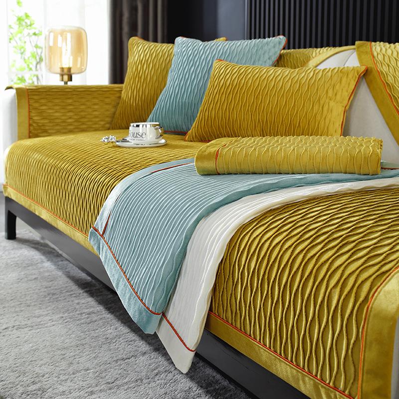 

Чехол на подушку для дивана, тканевое полотенце, нескользящее, простой, современный, приятный для кожи, универсальный для четырех сезонов 70*70CM жёлтый