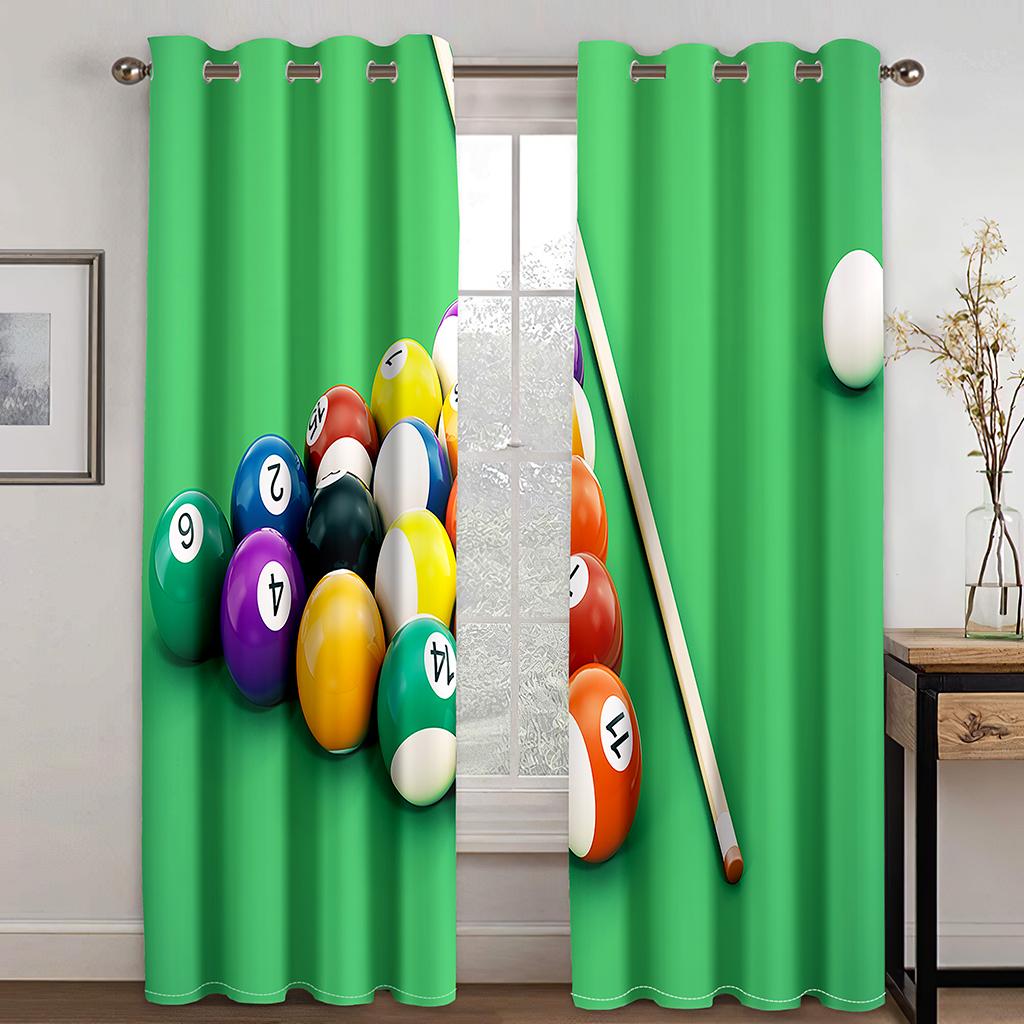 Billardkugeln Snooker Wettbewerb Unterhaltungsspiel Vorhänge für Wohnzimmer Schlafzimmer Küche Billardzimmer Dekor Vorhänge