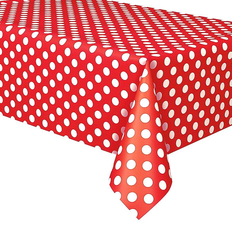 Disposable Polka Dot Tablecloth for Birthday Party - Rectangular PE Plastic