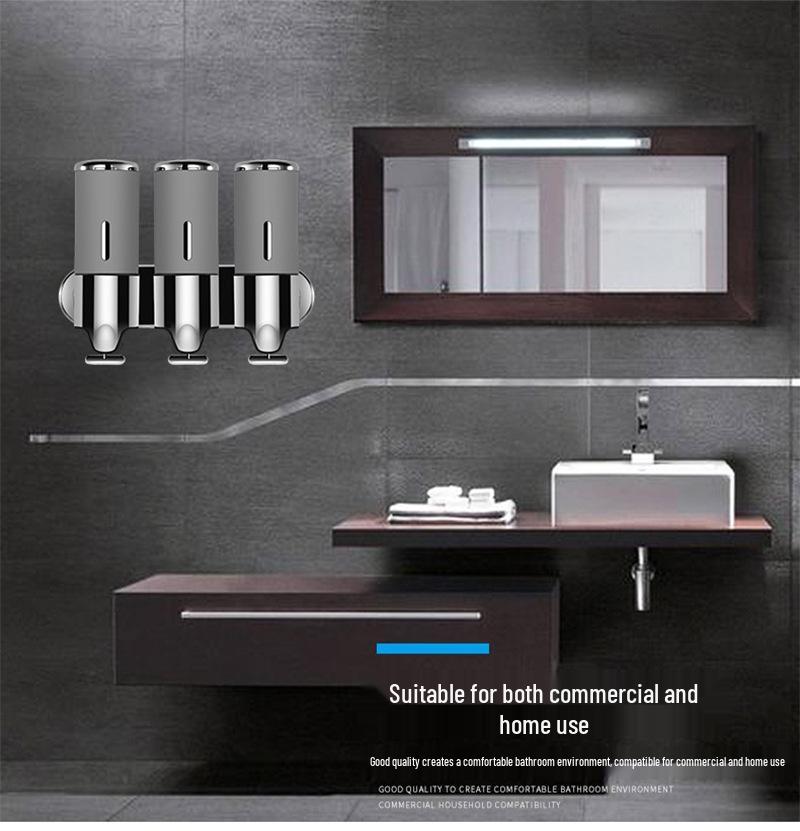 Wall-Mounted Stainless Steel Manual Soap Dispenser for Bathroom