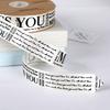 XINRAN Custom Floral Gift Box and Cake Packaging Decoration Ribbon 2.5 cm Printed Letter 100% Polyester Satin High Tenacity