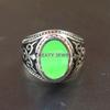 Jade Oval Cut Gemstone With 925 Sterling Silver Ring For Men's #B154 JL375671602393