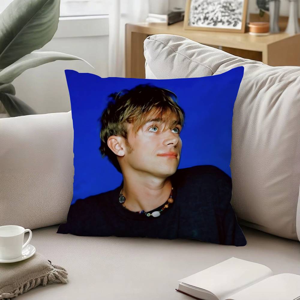 Creative H-Damon Albarn-H Funny Throw Pillow Covers Pattern Cushion Cover Suitable For Sofa Bedroom Car Pillow Cover