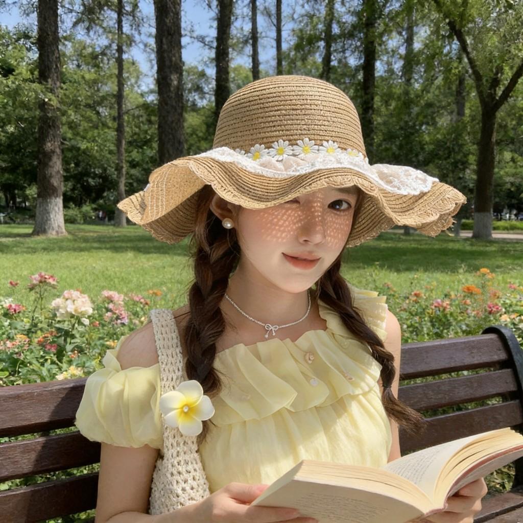 Paper Straw Women Sun Hat With Wide Brim For Beach And Resort Sun Protection