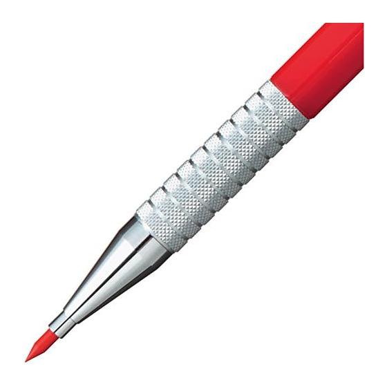Mitsubishi Pencil Field 2 Mechanical Pencil, Red Lead, M207001P.15, Knock Type, Knurled Metal Grip, Lead Color: Red, Lead Diameter: 2.0mm, Weight: