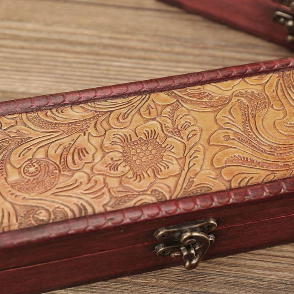Desktop Holder Desktop Storage Box Wooden Jewelry Organizer Antique Pen Box  Miscellaneous Items