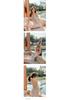 Hot Fashion Women's Slimming One-Piece Onsen Swimsuit with Skirt Style Cover-up, Solid Color, Conservative Waist-Cinching Design