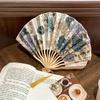Portable Hand Fold Fan Chinese Style Retro Shell Fan  Living Room Cabinet Decor