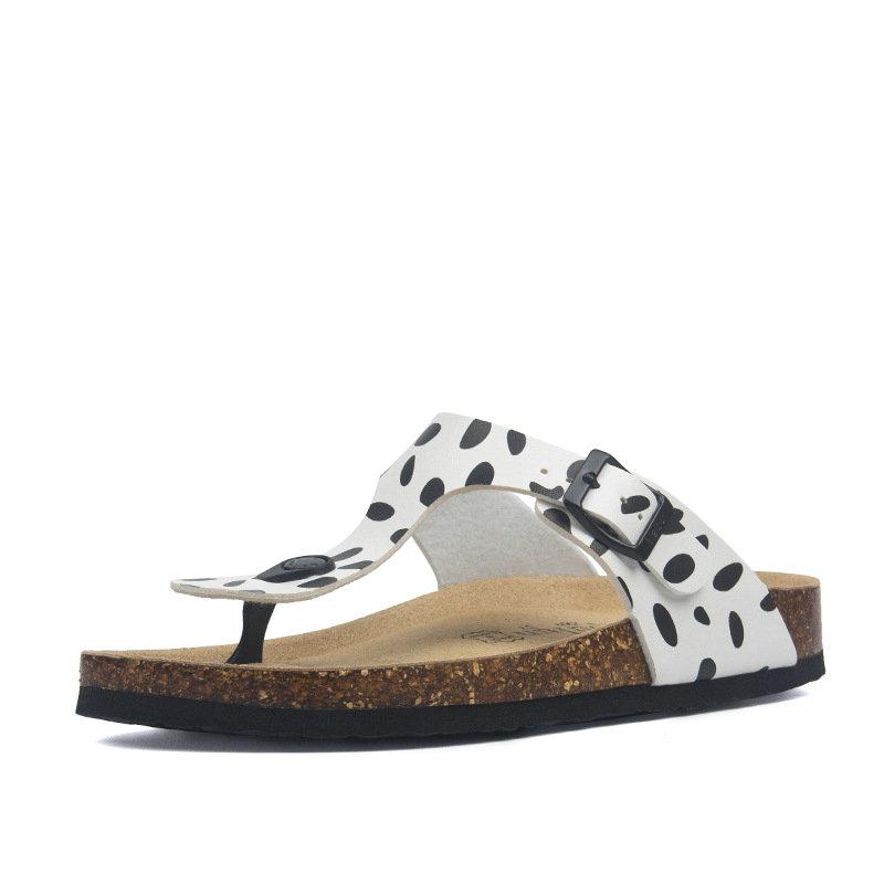 Fashion New Summer Cork Slippers Shoe Women Casual Mixed Color PU Flip Flops Holiday Beach Slides Flat With Plus Size 35-45