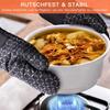 4-teiliges Set aus Ofenhandschuhen und Topflappen, 500°F Küchen-Hitzeschutzhandschuhe, rutschfeste silikonstreifige Ofenhandschuhe, hitzebest.