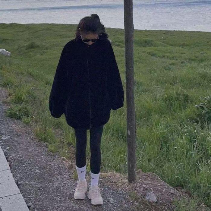 Women's Oversized Stand Collar Zip Up Fleece Jacket Double Sided Sherpa Thick Warm Teddy Coat Loose Loungewear Winter Outerwear