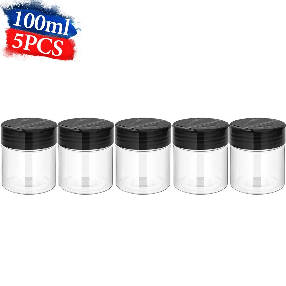 Transparent Seasoning Jars with Shaker Lids Salt Pepper Shaker Bottles Spices Condiment Storage Boxes Powder Storage Container