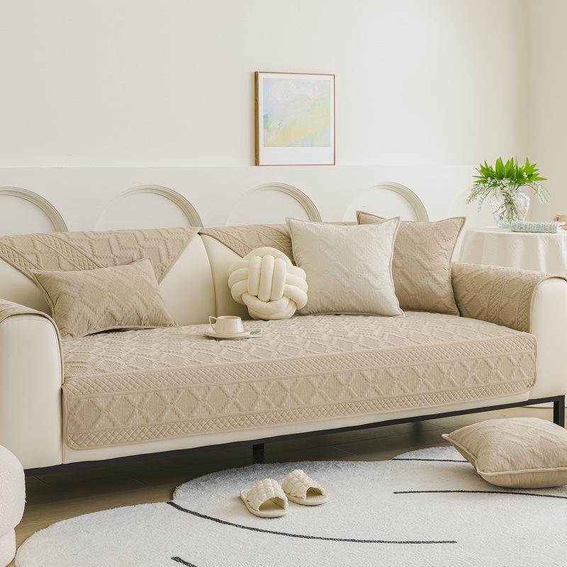 

Autumn And Winter Plush Leather Sofa Cushion Non-Slip Modern Simple Living Room Fashion Sofa Cover Towel Seat Cushion Cover 70*70cm