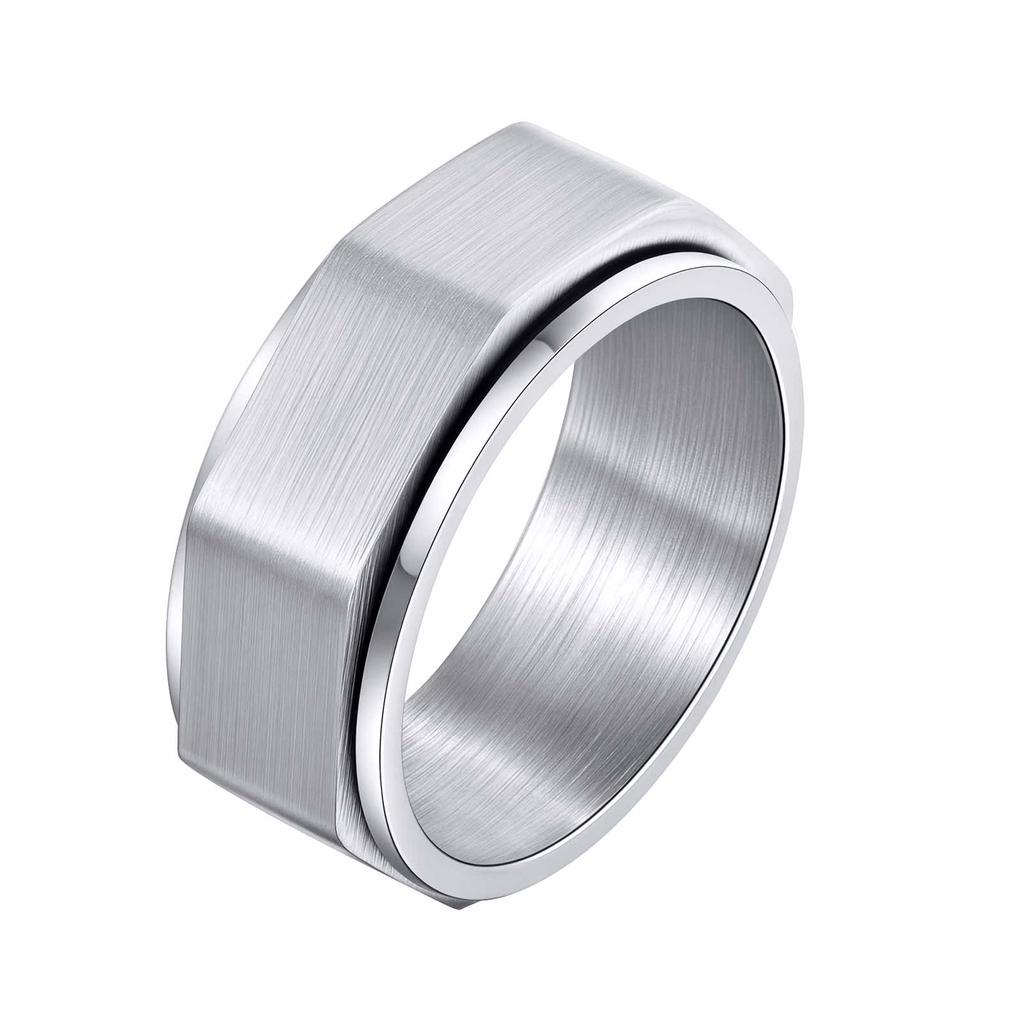 Vnox Rotatable Spinner Ring For Men Women,6/8mm Solid Glossy Matte Wedding Band,Basic Simple Casual Classic Retro Fraternal Ring