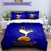 Tottenham Hotspur F.C Design Muster Bettbezug-Set – enthält 1 Bettbezug und 2 passende Kissenbezüge Schlafzimmerdekoration Weihnachtsgeschenke