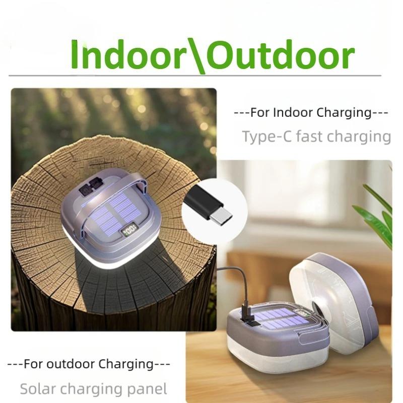 Outdoor Garden Tent Digital Display Solar Camping Light with 5 Modes for Fast Charging and Overcharge Protection, Specifically Designed for Camping