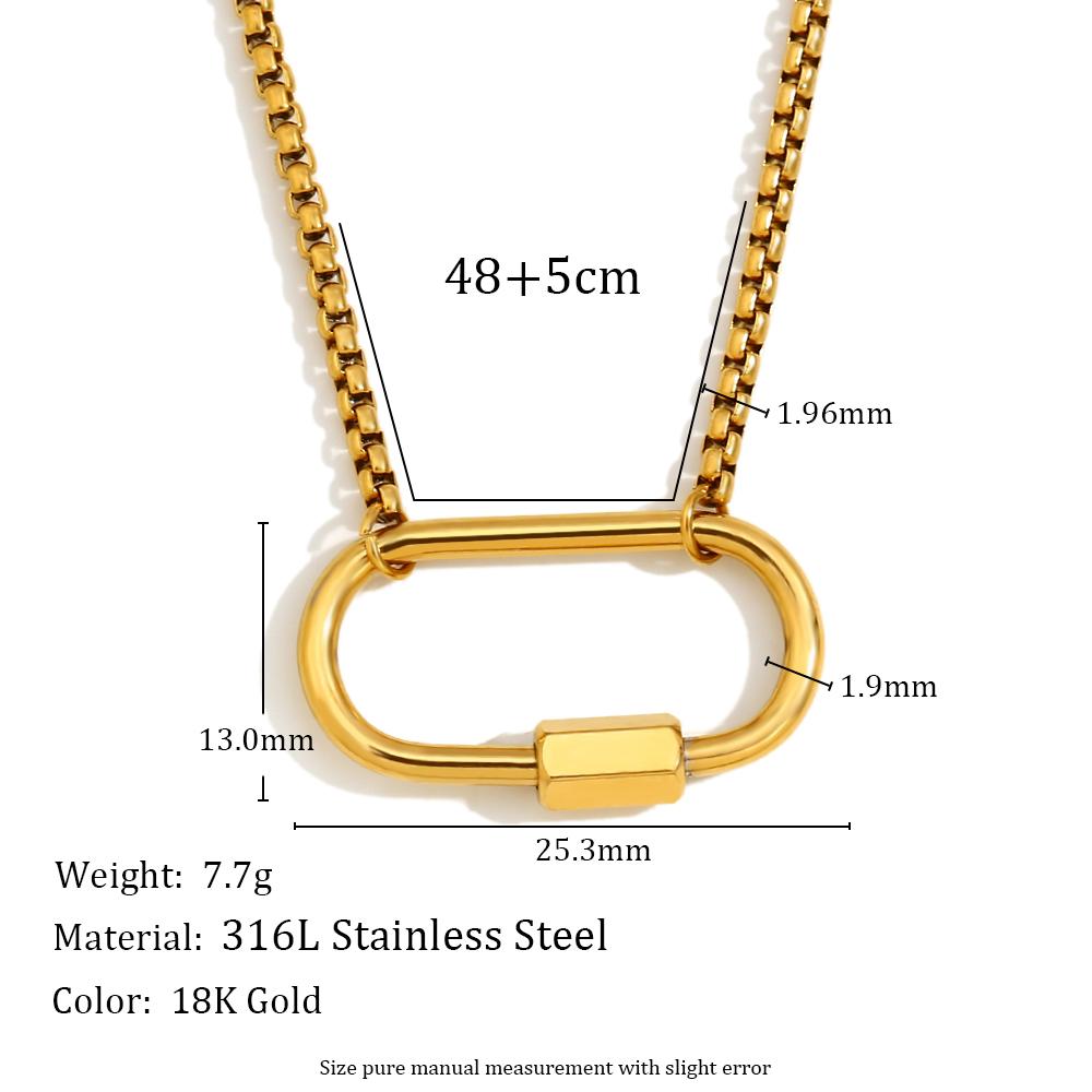 

MamacitaSlay Unique 18K Gold Plated Stainless Steel Geometric DIY Necklace Party Waterproof Jewelry Unisex Trendy Neck Chain
