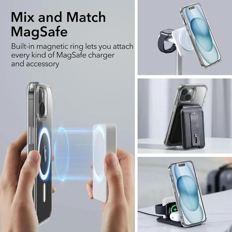 Luxury Clear Magnetic Phone Case  For iPhone  Air 16 Plus 17 Pro Max Camera AI Touch Button MagSafe  Wireless Charging Cover