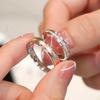 Jian Jia Sha & Bai Lu Pure Silver Couple Rings: Light Luxury Gift for Girlfriend, Perfect for Birthday or Confession.