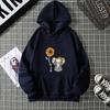 Women's Sunflower Elephant Printing Pattern Round Neck Pullover Long Sleeve Sweater Women Pullover Crew Neck Style
