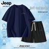 JEEP SPIRIT Men's Pure Cotton Loose Fit T-Shirt & Shorts Set