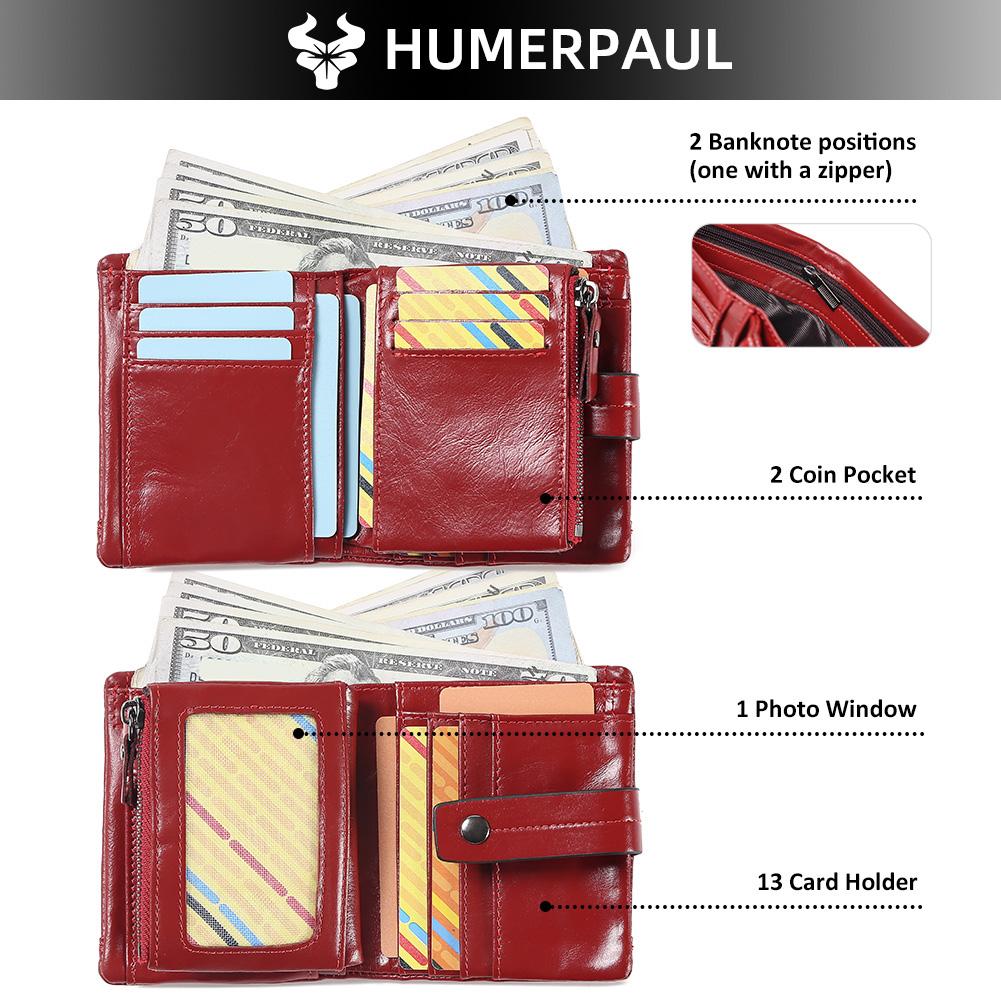 Humerpaul 100% Genuine Leather Men Wallet Coin Purse Small Card Holder PORTFOLIO Portomonee Male Walet Pocket Coffee Money