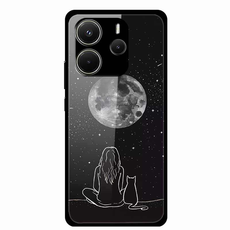 For Redmi Note 14 4G Phone Case Note14 Coque Hard Tempered Glass Back Cover For Xiaomi Redmi Note 14 5G Case Shell Soft Bumper