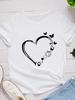 Butterflies Heart Print Women T Shirt Short Sleeve O Neck Loose Women Tshirt Ladies Tee Shirt Tops Clothes Camisetas Mujer