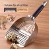 Stainless Steel Cat Litter Scoop with Fine Mesh, Large Portable Poop Scooper, Non-Slip Handle