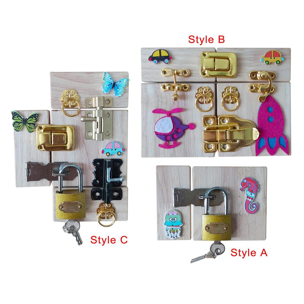 Montessori Child Busy Board DIY Parts latches and Doors Sensory Board Educational Toys for Boys