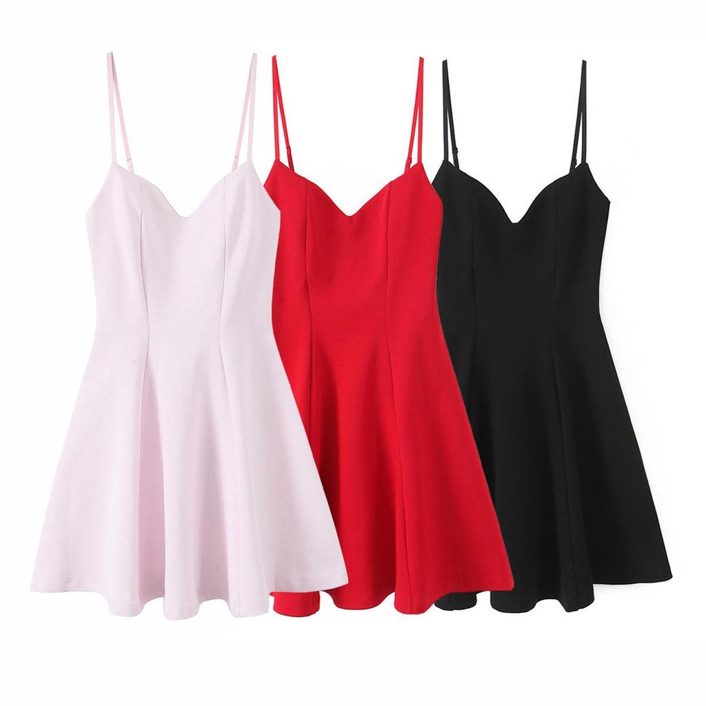2025 Spring Women's European & American Sweetheart Neck Mini Dress