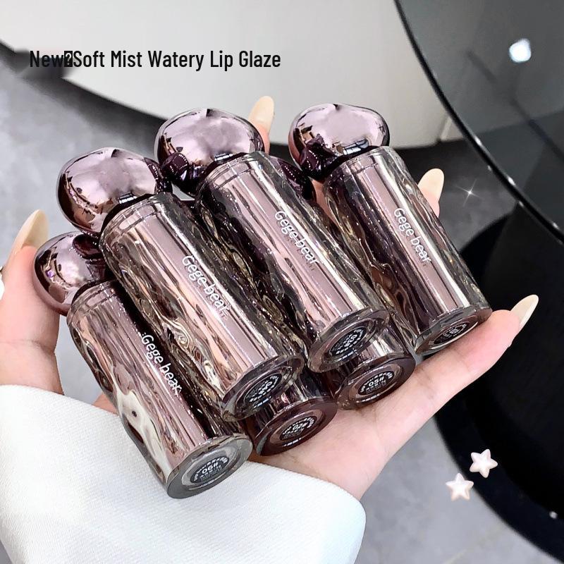 Gegebear Soft Mist Watery Lip Glaze: Moisturizing, Light Nude, Color-Enhancing, Whitening, Plumping, Pure Desire Cross-Border Beauty Lip Gloss.