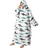 Wearable Blanket Hoodie for Adults Oversized Womens Blanket Hoodie Extra Long Blanket Hoodie with Big Pockets