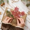 10/5Pcs Christmas Glitter Artificial Pine Needles Xmas Tree Flowers Branches DIY Garland Ornaments Navidad Party Home Decoration
