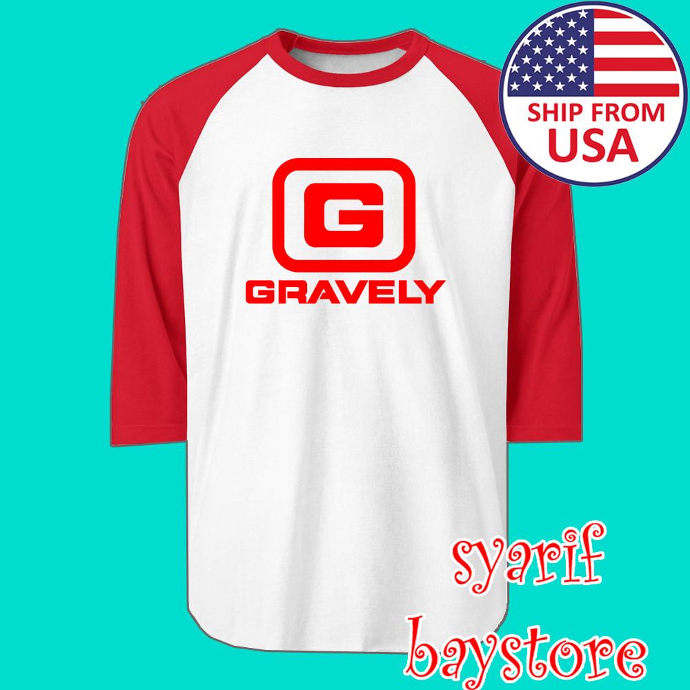 

Gravely Tractor Men#039;s Raglan White Red Size S to 2XL Unisex T-Shirt XXXXL