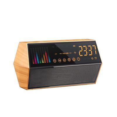 Holzmaserung Bluetooth-Lautsprecher Tragbarer Kabelloser Bluetooth 5.2 Stereo-Lautsprecher mit UKW-Radio Digital