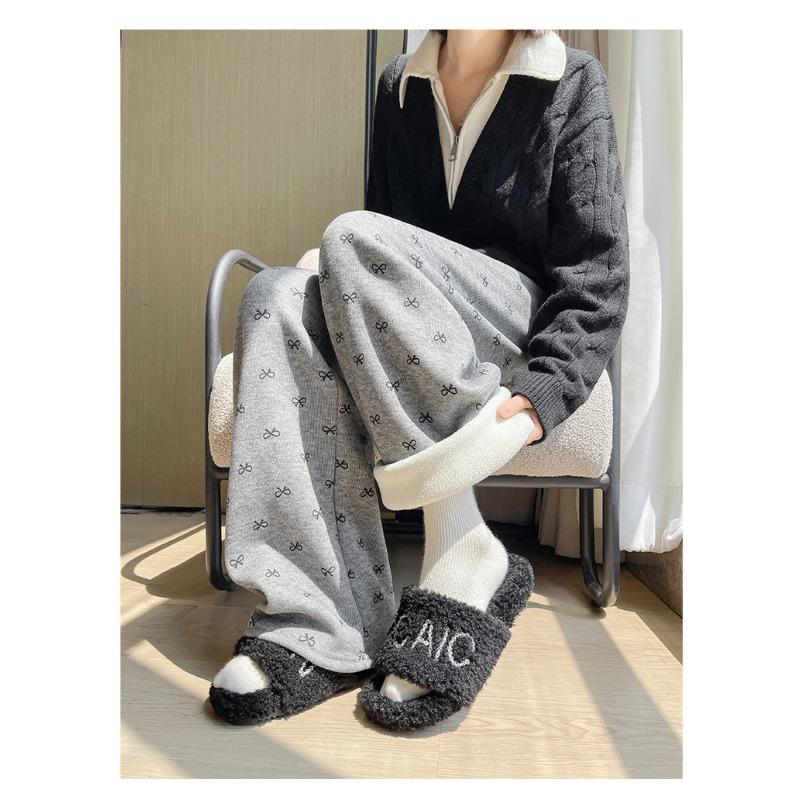 Winter Fleece Thickened High Waist Wide Leg Pants Straight Pants Yamamoto Pants Wide Leg Pants