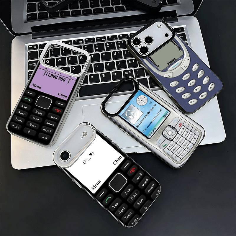 Funny Retro Callphone Soft Phone Case for iPhone 15 16 17 Pro Max 17Air 16E 14 Plus 13 12 Mini Shockproof Cover Back Shell