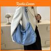 Fashionable Casual Denim Tote Bag Stylish Simple Solid Color Crossbody Bag Ideal For Everyday Use