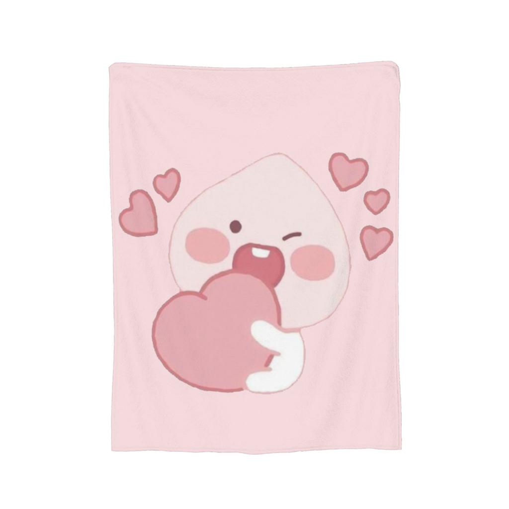 K-Kakaos F-Friends Apeach Heart Blankets Fleece All Season   Multifunction Warm Throw Blanket for Sofa Couch Rug Piece