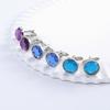 Simple round gemstone cufflinks for women, fashionable and unique, trendy Austrian diamond shirt cuff studs.