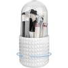 Promotional Sales 360 Rotating Makeup Brush Holder Organizer with 5 Compartments, Make Up Brush Holder with Lid, Dustproof Cosmetic Brush Organizer Fo