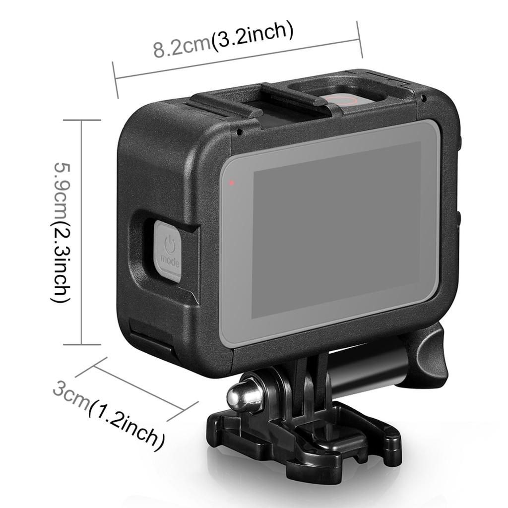 PULUZ PU582B PA Frame for GoPro Hero 11 Black/10 Black/9 Black Camera Cage with Cold Shoe Interface and Charging Opening