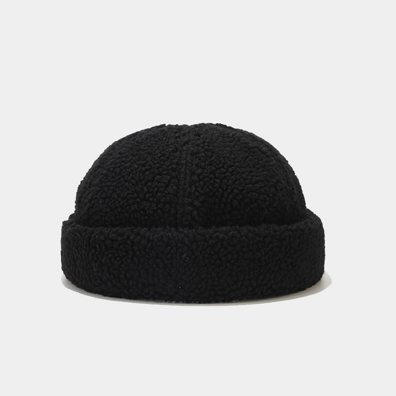 Простая однотонная плюшевая шляпа без полей для женщин, зимняя, теплая, защита от солнца, регулируемая, повседневная чёрный