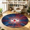 Round Rug Custom NameBoston Red Sox Pattern Non Slip Carpet Home Floor Decor