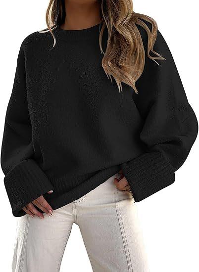 Knitted Autumn and Winter European and American Versatile Street Style Round Neck Pullover Loose Women's European Certification