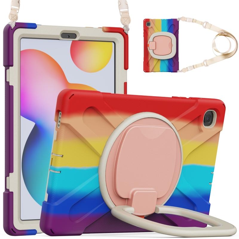 360 Rotating Stand Strap Case for Samsung Galaxy Tab A7 Lite 8.7 A10.1 A8 10.5 S6 Lite 10.4 Hybird Armor Protective Tablet Cover