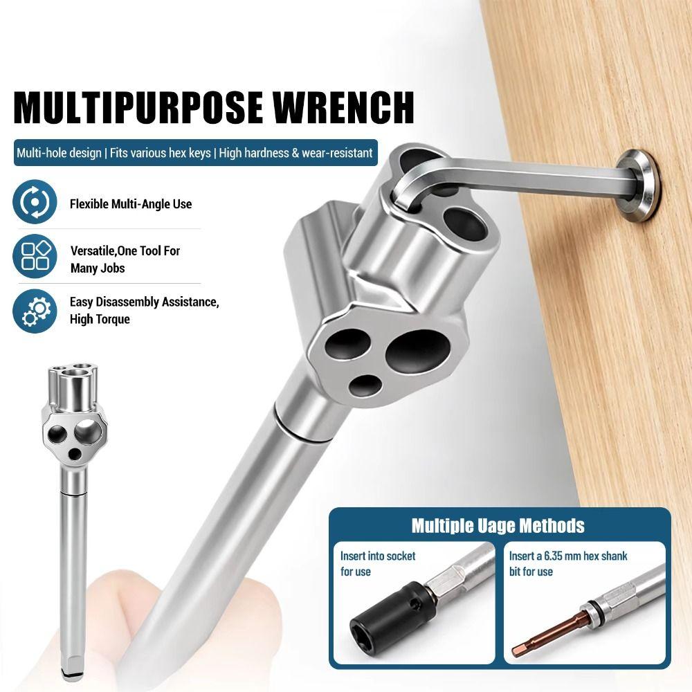 Torque Amplifier Multi-Function Hex Wrench Adapter Wrench Extension Bar Furniture Installation